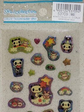 Crux Japan Seal Collection kawaii Panda plastic thick sticker set RARE